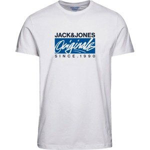 JACK & JONES Tričko 'RACES' modrá / černá / bílá