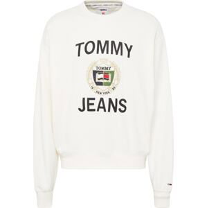 Tommy Jeans Mikina námořnická modř / světle zelená / červená / bílá