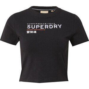 Superdry Tričko korálová / černá / bílá