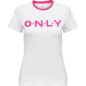 ONLY Tričko 'LEA' pink / bílá