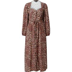 Dorothy Perkins Košilové šaty 'Kitty' krémová / čokoládová / pueblo