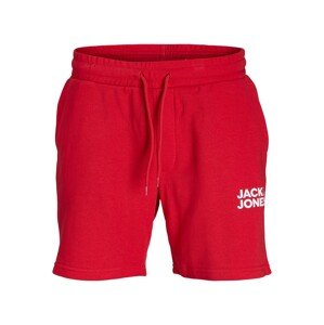 JACK & JONES Kalhoty 'Bex' krvavě červená / bílá