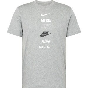 Nike Sportswear Tričko šedý melír / černá / bílá