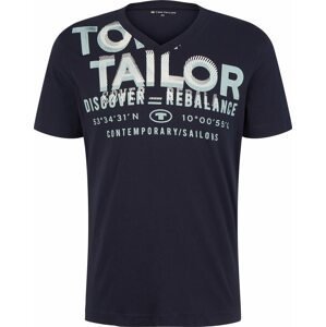 TOM TAILOR Tričko námořnická modř / pastelově zelená / bílá