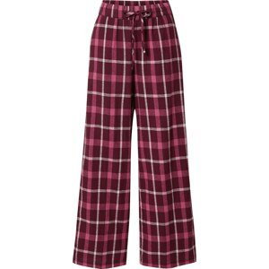 ESPRIT Pyžamové kalhoty pink / bordó / bílá
