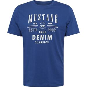 MUSTANG Tričko 'Alex' tmavě modrá / bílá