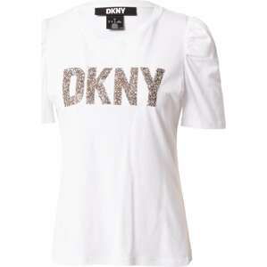 DKNY Tričko zlatá / bílá