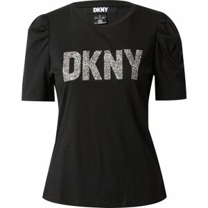 DKNY Tričko černá / stříbrná