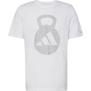 ADIDAS PERFORMANCE Funkční tričko světle šedá / bílá