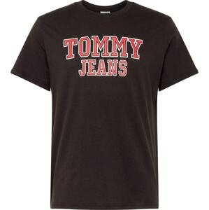 Tommy Jeans Tričko pastelově červená / černá / bílá