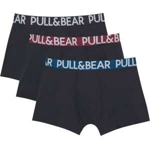 Pull&Bear Boxerky modrá / světle šedá / bordó / černá