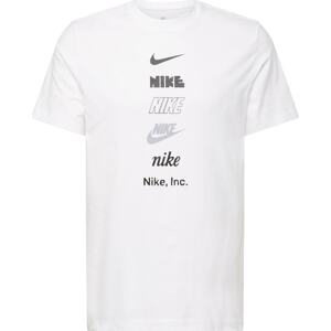 Nike Sportswear Tričko šedá / černá / bílá