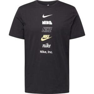 Nike Sportswear Tričko žlutá / černá / bílá