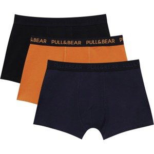 Pull&Bear Boxerky námořnická modř / oranžová / černá