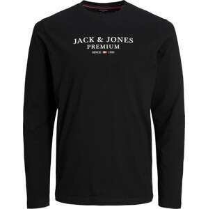 JACK & JONES Tričko 'BLUASTON' černá / bílá