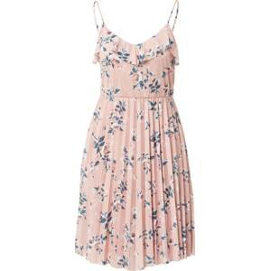ABOUT YOU Letní šaty 'Anja' námořnická modř / růžová / pastelově růžová