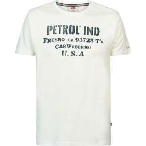 Petrol Industries Tričko tmavě modrá / bílá
