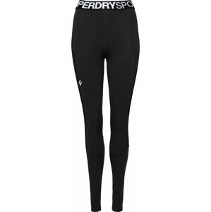 Superdry Sportovní kalhoty černá / bílá