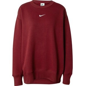 Nike Sportswear Mikina karmínově červené / bílá