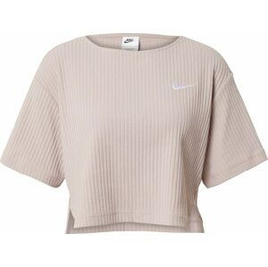 Nike Sportswear Tričko šedobéžová / bílá