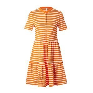 ONLY Letní šaty 'MAY' tmavě oranžová / bílá