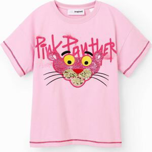 Desigual Tričko 'Pink Panther' žlutá / pink / růžová / černá