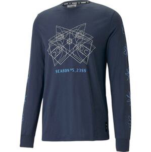 PUMA Funkční tričko noční modrá / světlemodrá / bílá