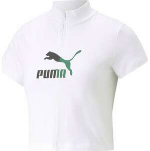 PUMA Tričko zelená / černá / bílá