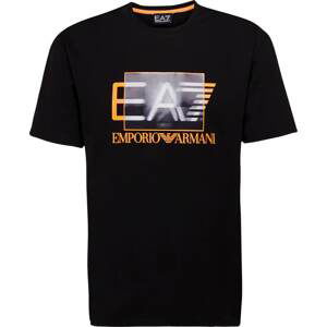 EA7 Emporio Armani Tričko šedá / oranžová / černá / bílá