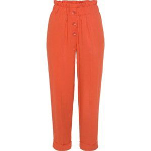 LASCANA Kalhoty se sklady v pase oranžová