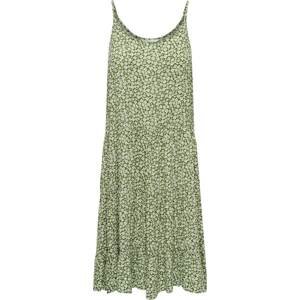 ONLY Letní šaty 'Maj Life' pastelově zelená / tmavě zelená