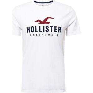 HOLLISTER Tričko námořnická modř / červená / bílá