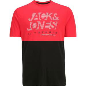Jack & Jones Plus Tričko 'MARCO' červená / černá / bílá