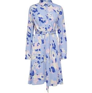SELECTED FEMME Košilové šaty 'Fiola' královská modrá / světlemodrá / růžová / bílá