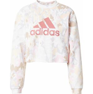 ADIDAS SPORTSWEAR Sportovní mikina tmavě béžová / šeříková / pink / bílá