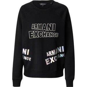 ARMANI EXCHANGE Mikina černá / stříbrná / bílá