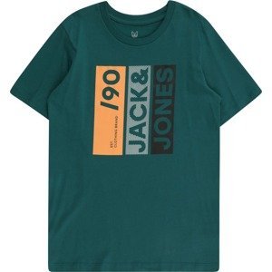 Jack & Jones Junior Tričko smaragdová / mandarinkoná / černá