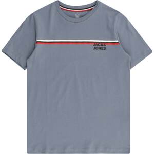 Jack & Jones Junior Tričko 'ATLAS' chladná modrá / červená / černá / bílá