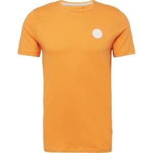 BLEND Tričko oranžová / bílá