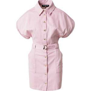 PATRIZIA PEPE Košilové šaty pink / bílá