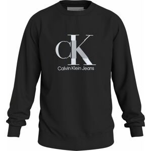 Calvin Klein Jeans Mikina šedá / černá / bílá