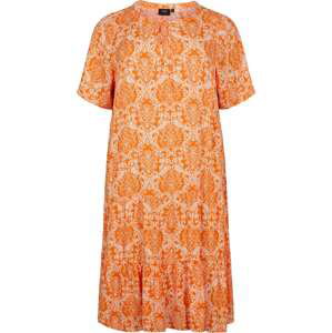 Zizzi Letní šaty 'Bella' oranžová / bílá