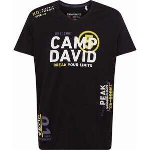 CAMP DAVID Tričko žlutá / fialová / černá / bílá