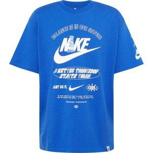 Nike Sportswear Tričko královská modrá / šedá / bílá