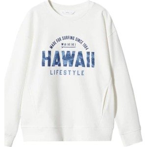 MANGO KIDS Mikina 'Hawaii' bílý melír