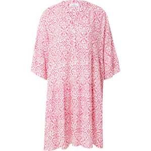 Zwillingsherz Košilové šaty 'Sanne' pink / bílá