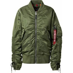 ALPHA INDUSTRIES Přechodná bunda olivová / krvavě červená / bílá