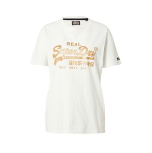 Superdry Tričko zlatá / bílá