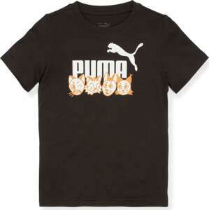 PUMA Tričko oranžová / černá / bílá