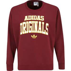 ADIDAS ORIGINALS Mikina žlutá / tmavě červená / bílá